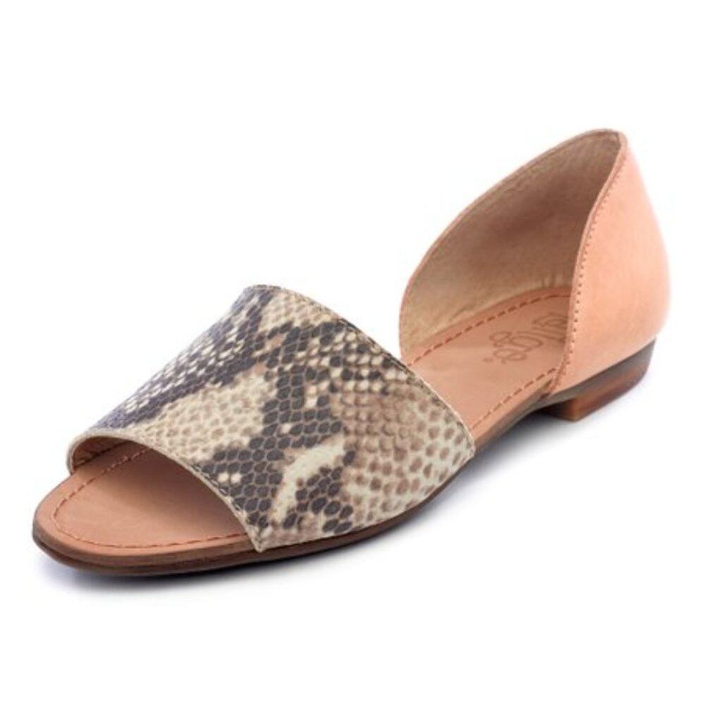ANTHROPOLOGIE - LATIGO - Serpent & Natural Leather Milly D'Orsay Flat